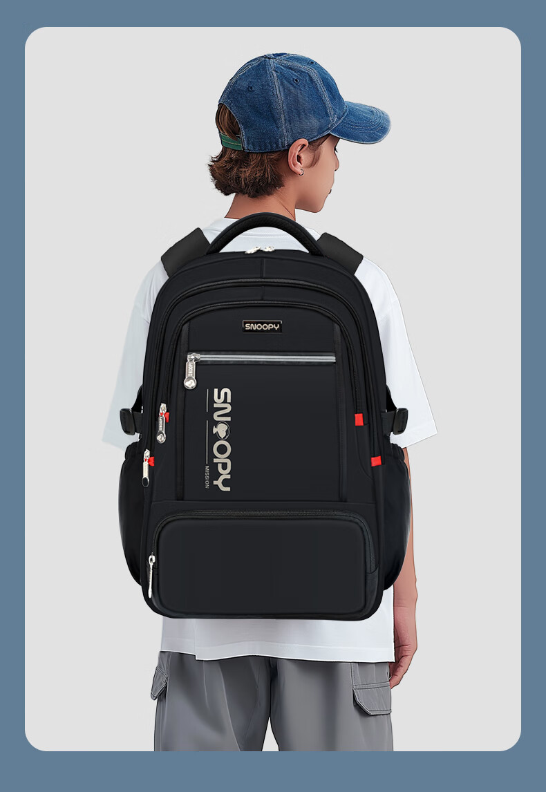 SNOOPY Backpack for Middle School Boys And College Students, Large Capacity Multifunctional Laptop Bag Travel Backpack, Blue 35L 38