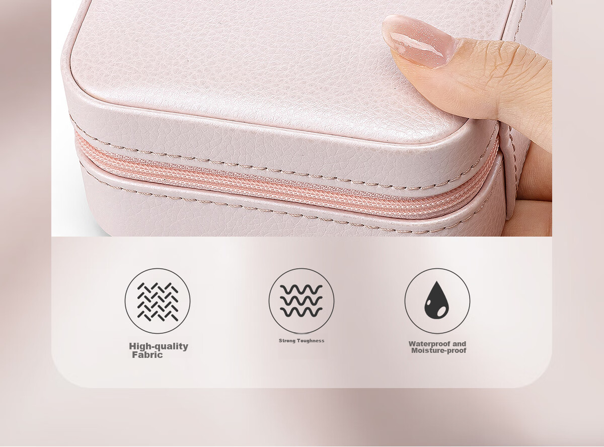 VLANDO Portable Travel Jewelry Box, Compact Storage Case for Women's Accessories, Dustproof Birthday Gift for Girlfriend [Without Mirror] 6