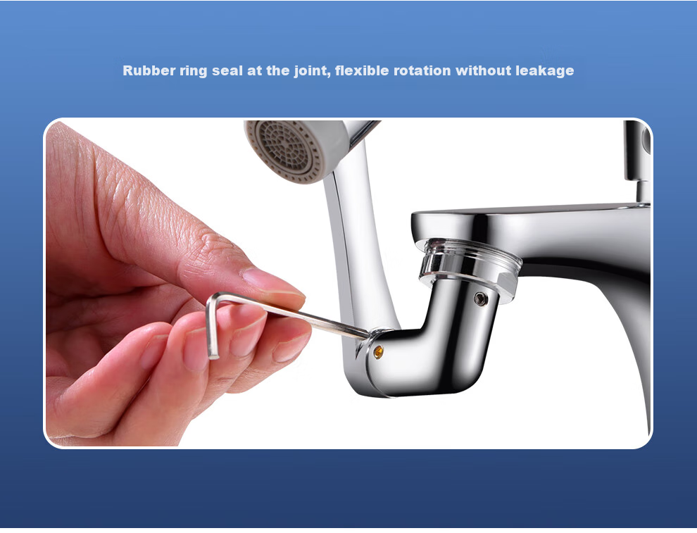 Larsd Mechanical Arm Universal Faucet Anti-Splash Head Rotatable Spout Basin Wash Extender Aerator T18 11