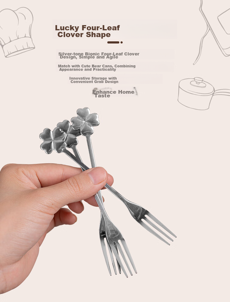 Banwushenghuo 304 Stainless Steel Fruit Fork, Luxury Household Dessert Fork, Cake Fork, Fruit Pick, Exquisite Fruit Fork Set 4