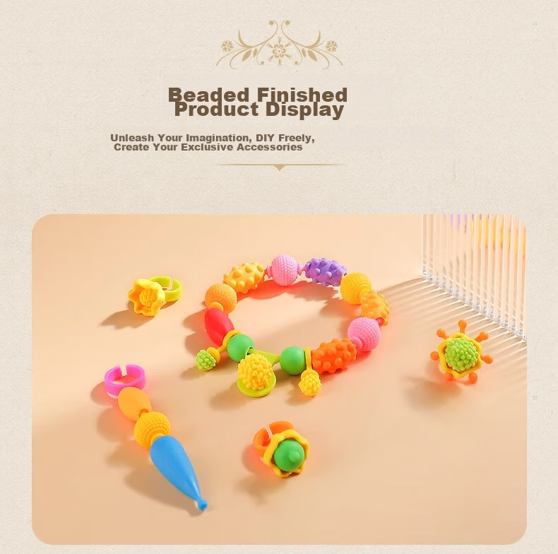 Guo'er Children's Pretend Play Toys, Girls' Versatile Pop Art Beading Craft, Realistic DIY Bracelet And Necklace, Birthday Gift 22