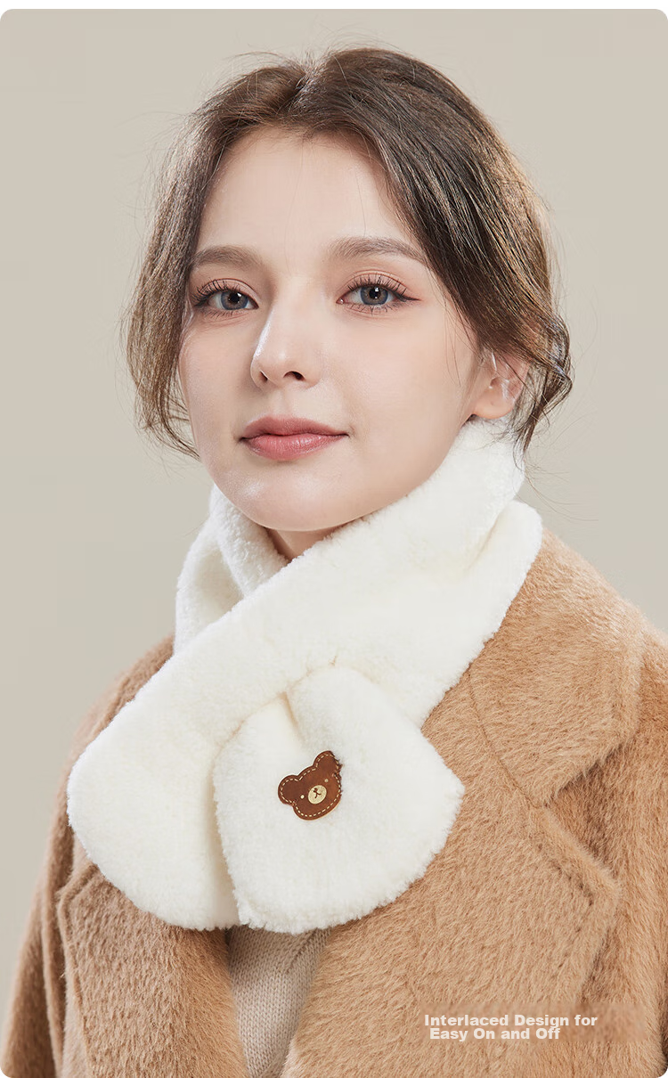JIUMU Wool Scarf for Women, Autumn And Winter Neck Warmer, Warm Scarf, Gift for Girls, Mid-Autumn Festival Birthday Present, Gift Box Set 3