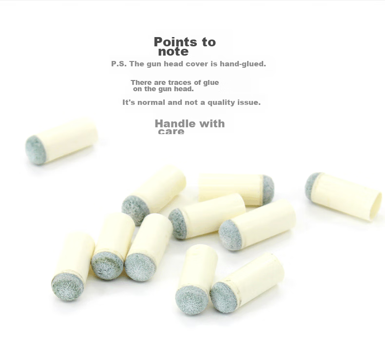 WEISHIDUN Pool Cue Tip, Public Cue Bull Head Plastic Sleeve Pool Accessory Billiard Cue Tip 10MM, One Box Contains 100 Pieces 7