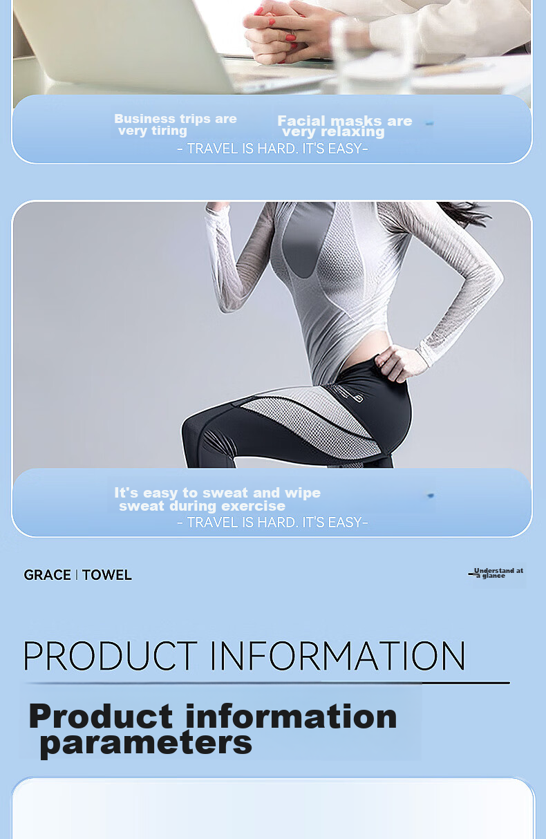 Grace Compressed Towels, Thick Disposable Face Wipes, Portable for Travel, Business Trips, Outdoor Activities, Hotel Use, 60 Pieces Per Pack 11