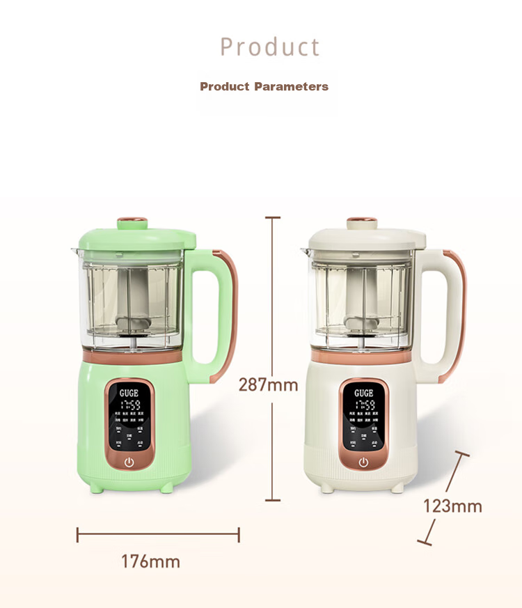 GUGE German Fully Automatic Food Processor Baby Food Maker Stainless Steel Blades Steam Cooking Mixing All-In Multifunctional Household Grinder Food Processor GG658 Gree 23