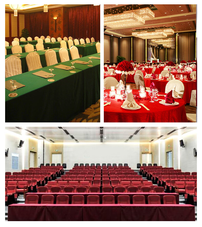 AVIVI Velvet Conference Tablecloth, Exhibition Event Red Tablecloth, Wedding Rectangular Coffee Table Cover, 2*3m Wine Red 7