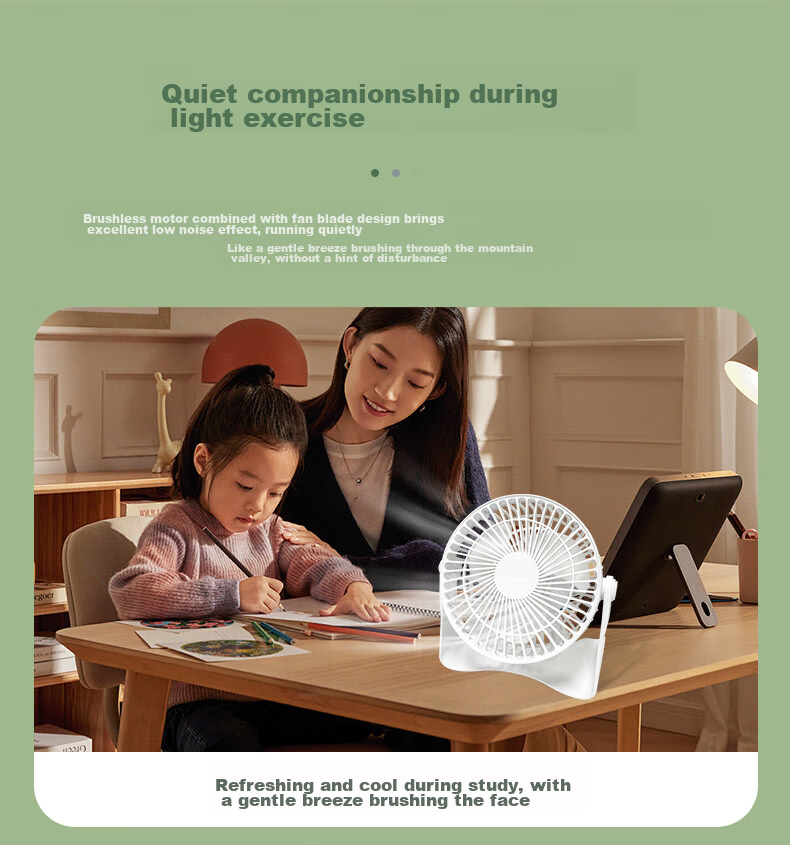 ALittleFlower [Desktop Fan] Desktop Fan, Small Quiet Fan, Latest 2026 Model with Ultra-Long Battery Life, Portable for Dormitory, Office And Students, USB Rechargeable 11
