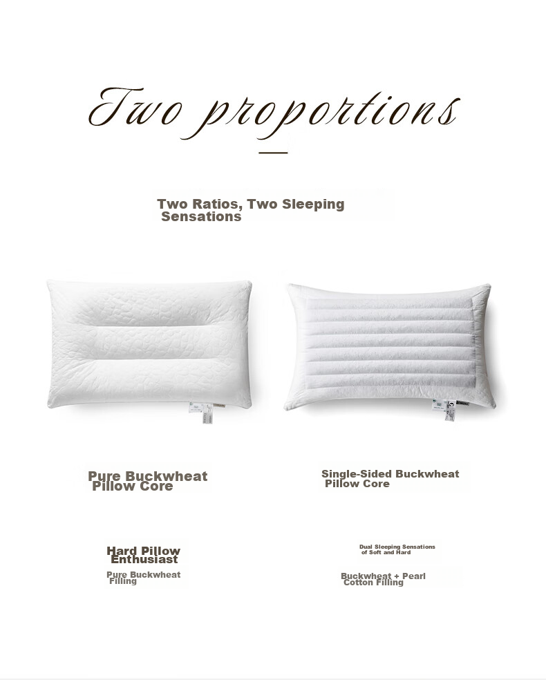 Canasin Pillow, Five-Star Hotel Neck Support Pillow Core, All-Cotton Adult Buckwheat Pillow, 74*48cm, Single Piece 2