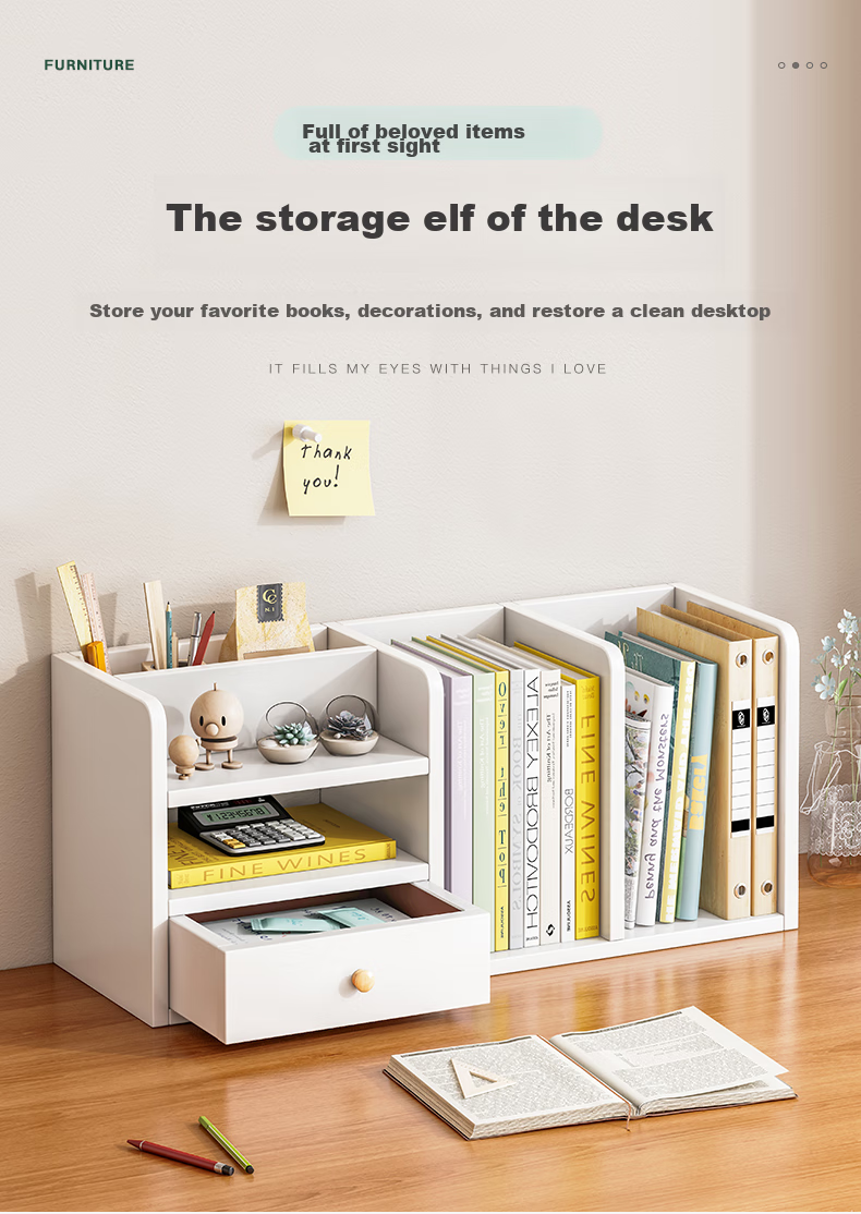 Anerya Printer Desktop Bookshelf, Double-Layer Stand, Desktop Storage, Copy Holder 1
