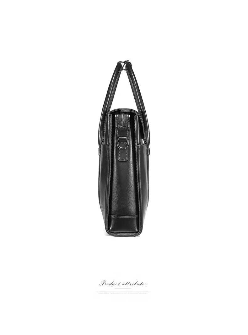 BVP Business Casual Leather Briefcase for Men Large Capacity Laptop Bag Shoulder Crossbody Bag 26