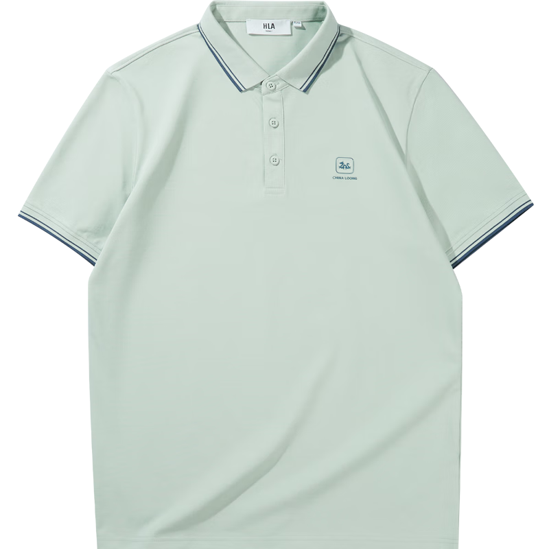 HLA Short-Sleeve Polo Shirt for Men, Zhonghua Dragon Series, Turn-Down Collar, Large Size, Cool-Feeling Short Sleeves for Me
