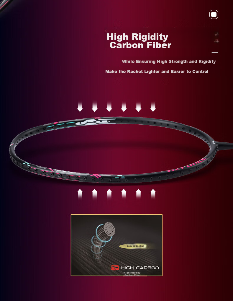 Li-Ning Badminton Racket, Thunder Small Steel Cannon, Full Carbon, Offensive Type, Ultra-Light, High Tension, Single Racket, Deep Dark Green, 4U, Pre-Strung 3
