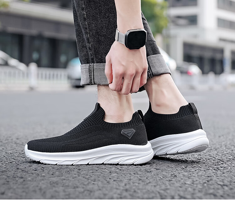 Warrior Casual Shoes for Men, Breathable Mesh Shoes, Lightweight Soft-Soled Running Sneakers, WXY(ZA)-3150, Black, Size 39 1
