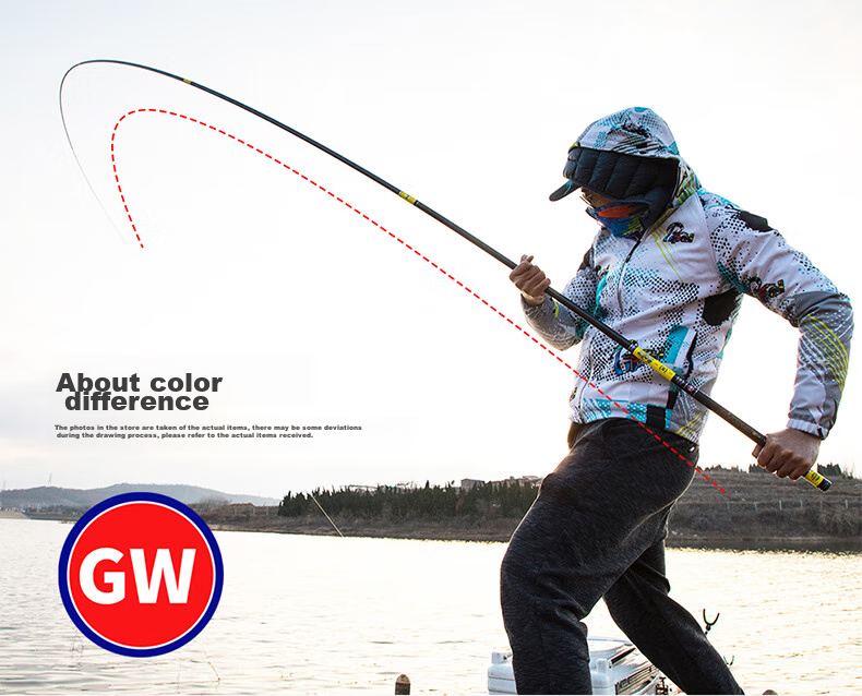GW Biezhuo Zizun 6.3-Meter 28-Section Comprehensive Big Fish Rod, Carbon Fiber Pole, Ultra-Light Carp Rod, Lake And Reservoir Big Fish Rod 7