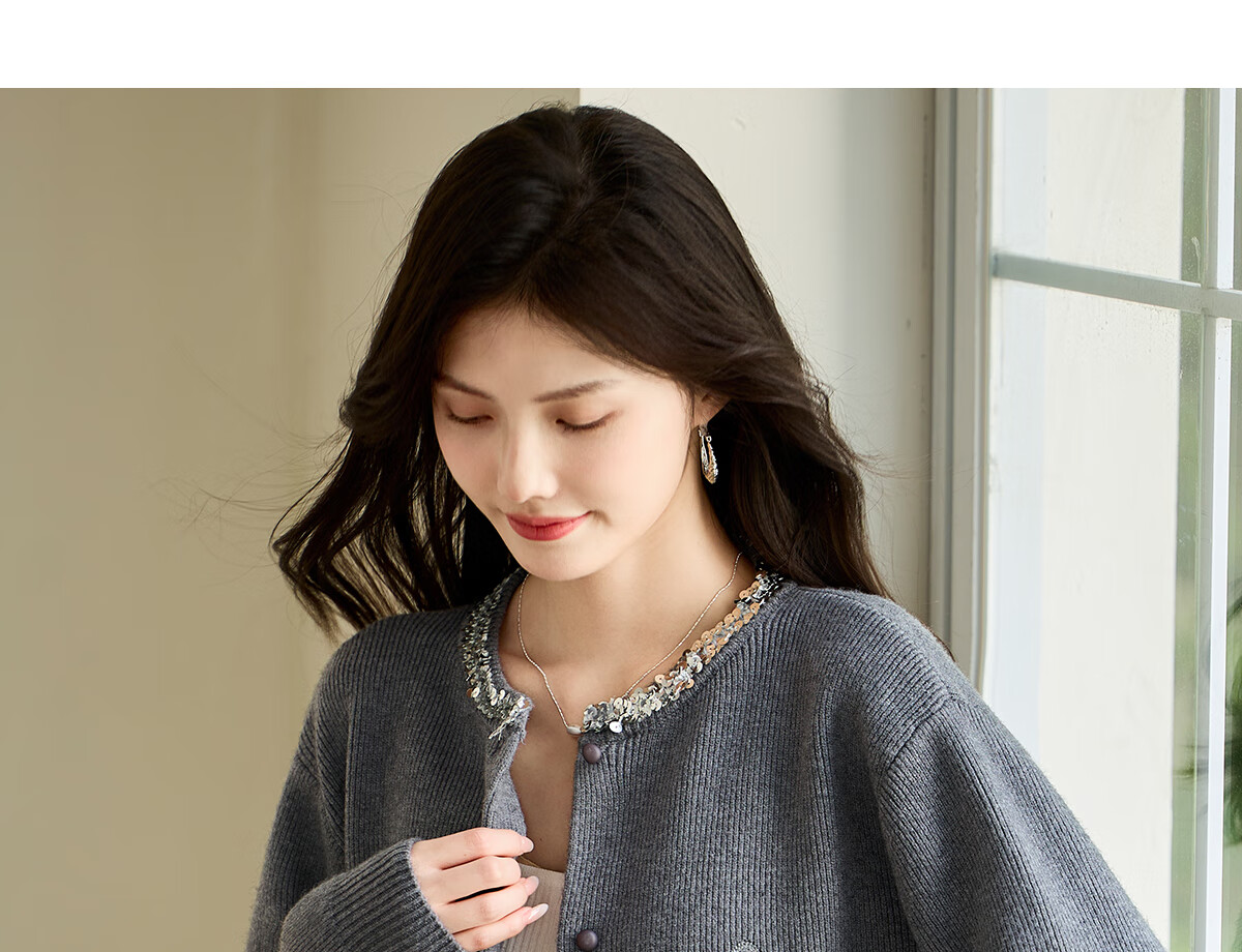 Taxiang Knitted Cardigan for Women, New Year Outfit, Red Sweater Coat with Sequins And Embroidery, Women's Cardigan Top T143Z3012 29
