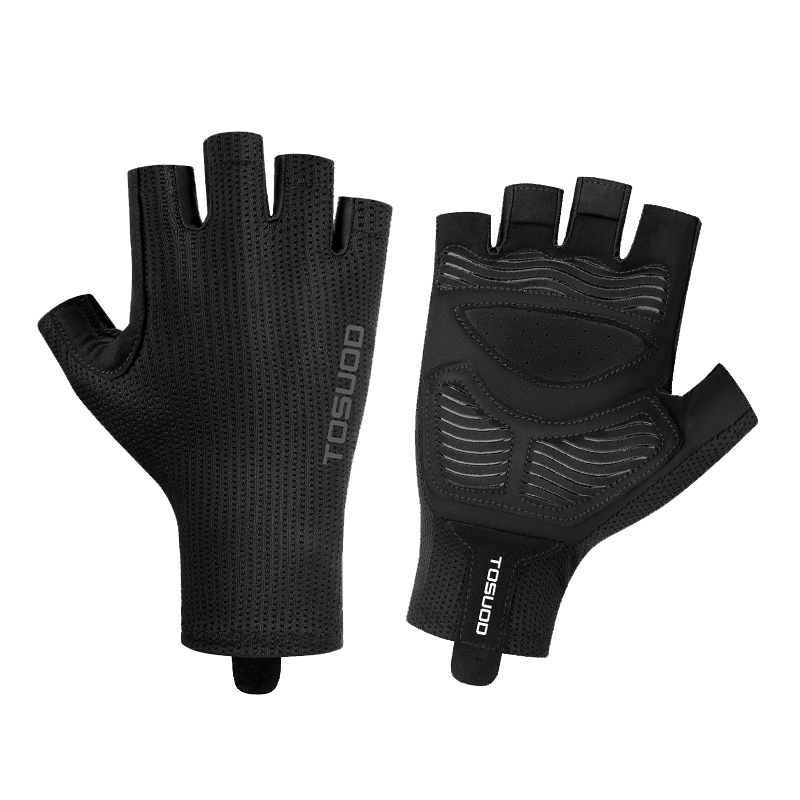 Tasiduizhang Half-Finger Cycling Gloves for Women And Men, Road Bike Summer Mountain Bike Shock-Absorbing Breathable Bicycle Equipment Black 2XL
