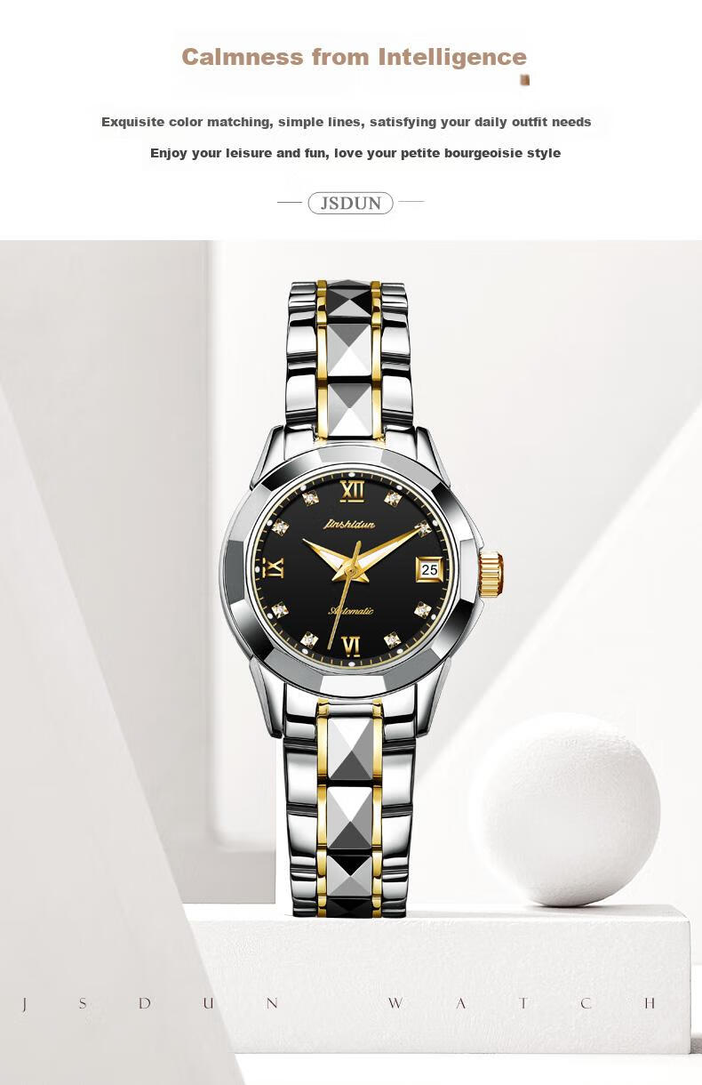 JIN SHI DUN , Swiss High-End Ladies' Watch, 2026 New Model, Fully Automatic Mechanical Watch, Water-Resistant, Top Ten Brand Watches, Birthday Gift for Wife 7