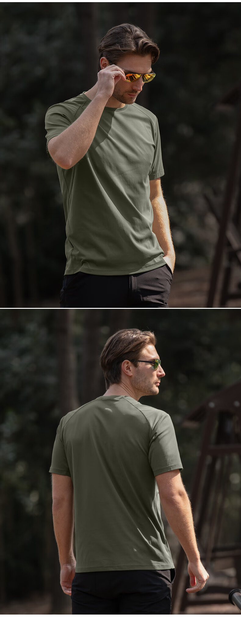 Free Soldier Lingyi Crew Neck Quick-Dry T-Shirt Spring Summer Outdoor Sports Running Fitness Breathable Moisture-Wicking Short Sleeve Gray 3XL 8