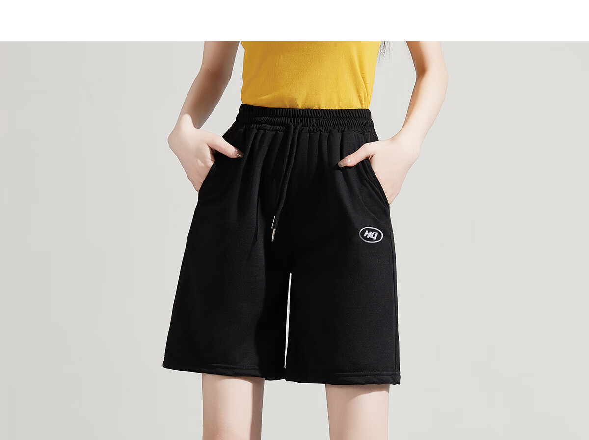 Halo Queen Women's Sports Shorts for Travel, Spring And Summer Casual Student High-Waist Mid-Length Pants, Loose-Fitting Running Shorts HW1KX61 20
