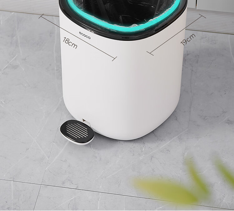 Ecoco Trash Can, 7L Capacity, Dual-Opening Lid for Living Room And Bathroom, Large Sealed Round Garbage Bin, Model E2330, Black 12