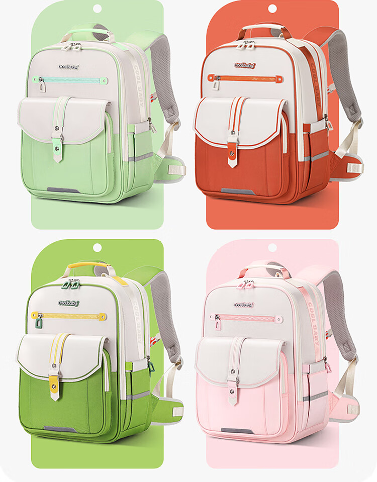COOLBABY Schoolbag for Primary School Students with Cloud-Like Spine Protection And Weight Reduction for Grades 3-6, Stylish Lightweight Backpack for Boys And Girls 3