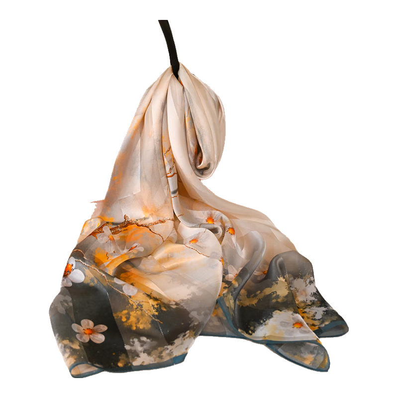 Hangsifu Silk Scarf, Mulberry Silk Shawl, Autumn And Winter Warm Neck Warmer, Birthday Gift for Mom Or Wife