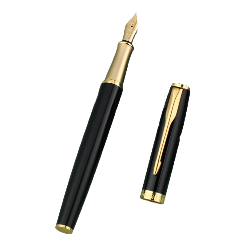 HERO Fountain Pen E609 Iridium Daily Writing Business Calligraphy Practice for Third Grade Elementary And Middle School Students, Men And Women Ink Pen, Shining Black, Deluxe Edition, F Fine Nib