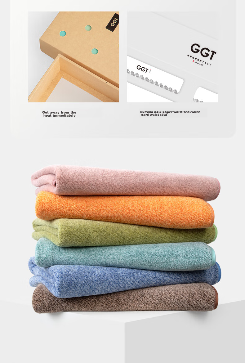 GGT Japanese Towel And Bath Towel Three-Piece Set, High-End Gift Box Set, Embroidered Customization, Gift Return, Souvenir Gift, Cute Yellow 4