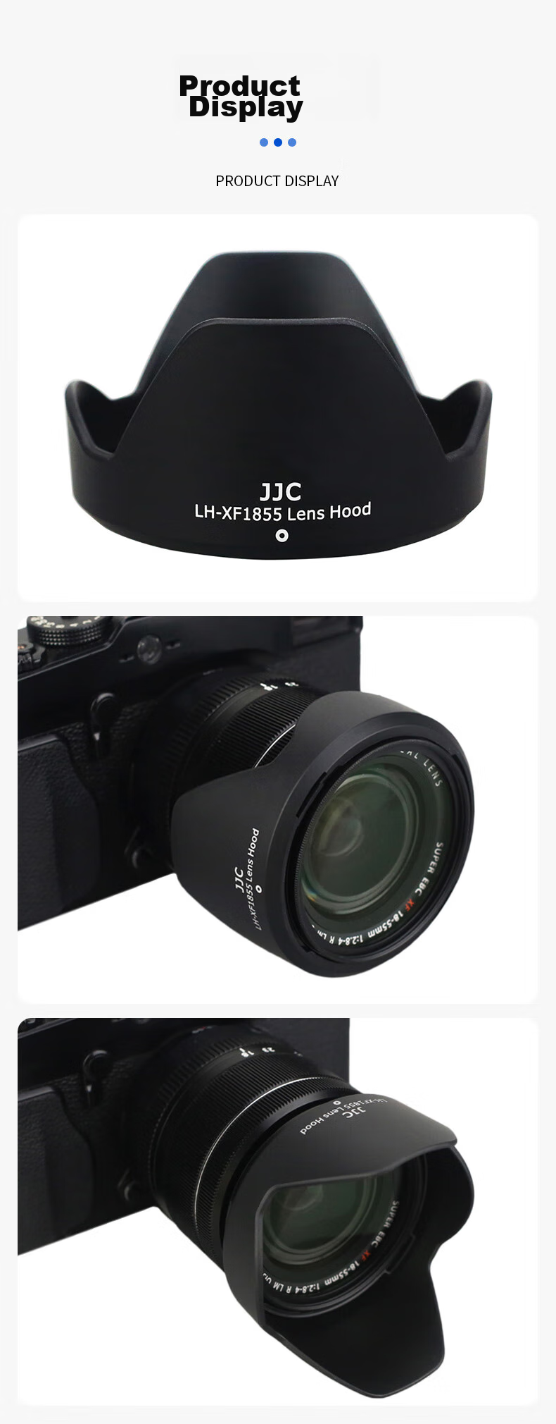JJC Lens Hood for Fuji XF 18-55 R OIS, 58mm Lens, Compatible with XF 14mm f/2.8 Lens, XT20, XT30, XS10, XA3 7