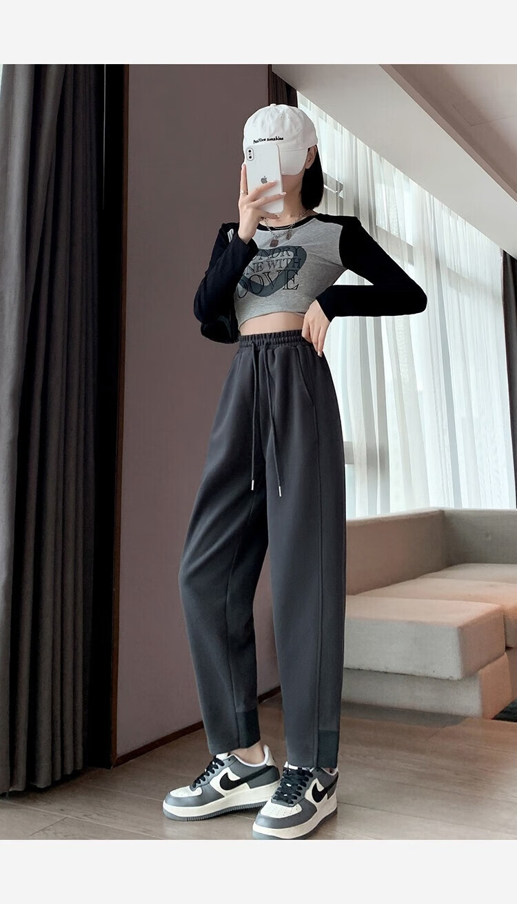 TonLion 2026 Fall New Women's Harem Carrot Casual Pants, Knitted Loose Sweatpants, Jogger Pants 9