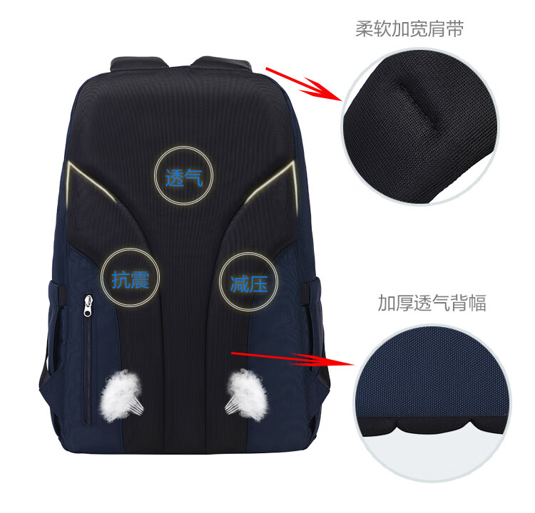 UNIVERSITY OF OXFORD Backpack for Male And Female Middle School Students, High School Students, Lightweight Travel Backpack X1074 Black 11