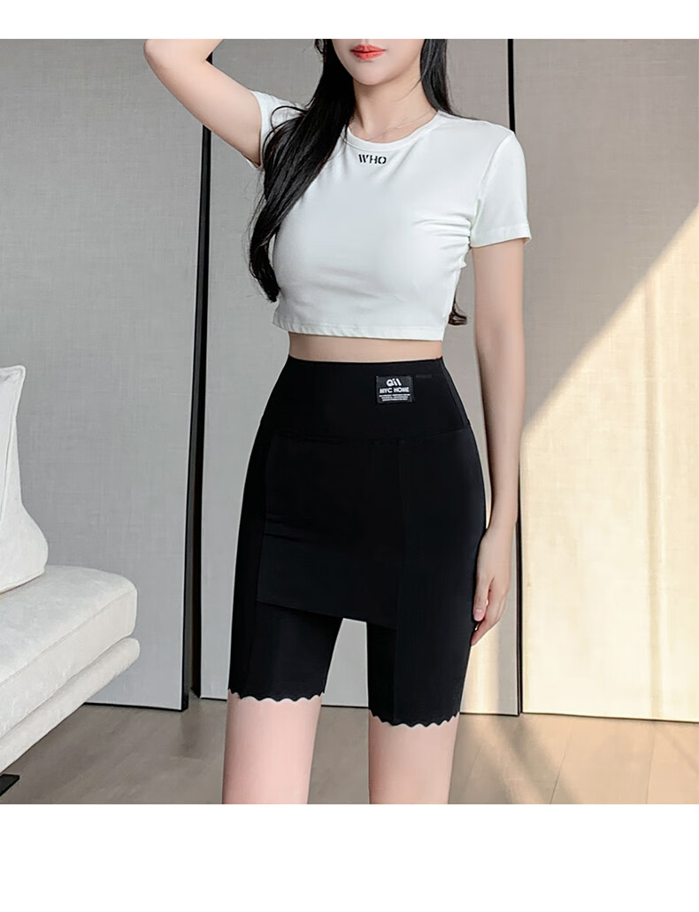 Langsha Safety Shorts Anti-Exposure Seamless Layered Triangle Thin Cotton Crotch Five-Point Women's Leggings 15