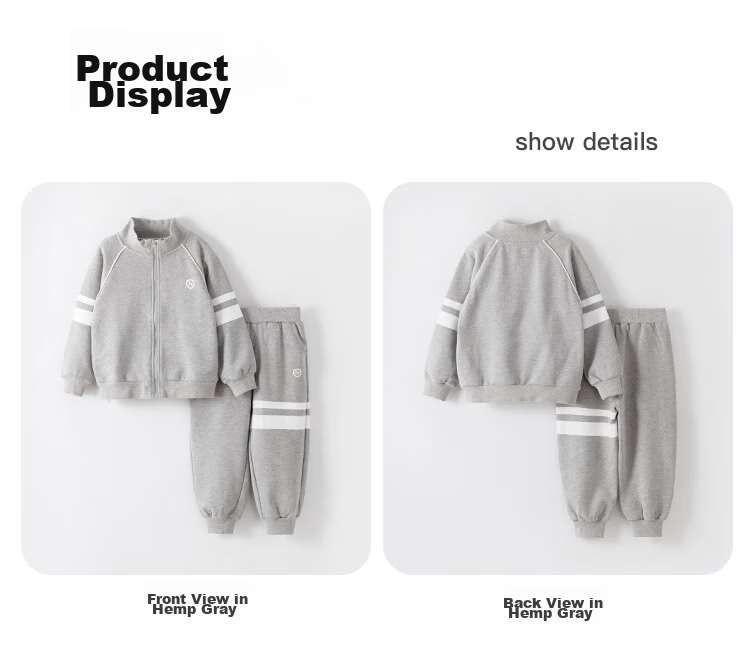 NUBIWU Children's Outfit, Boys' Spring Sports Stand-Collar Long-Sleeve Top And Pants, Preppy Style Two-Piece Set, Casual Spring Children's Clothing 15