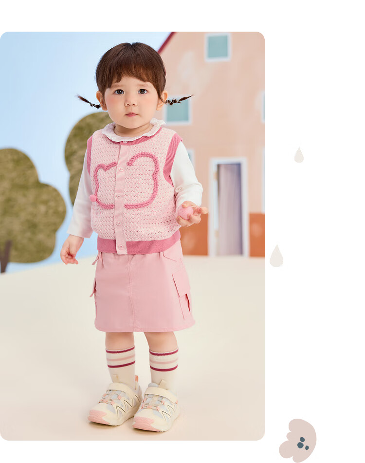 BALABALA Children's Clothing, Boys' Vest, Baby Pure Cotton Sweater, 2025 Autumn New Style Knitted Waistcoat, Cute Inner Wear Top 11
