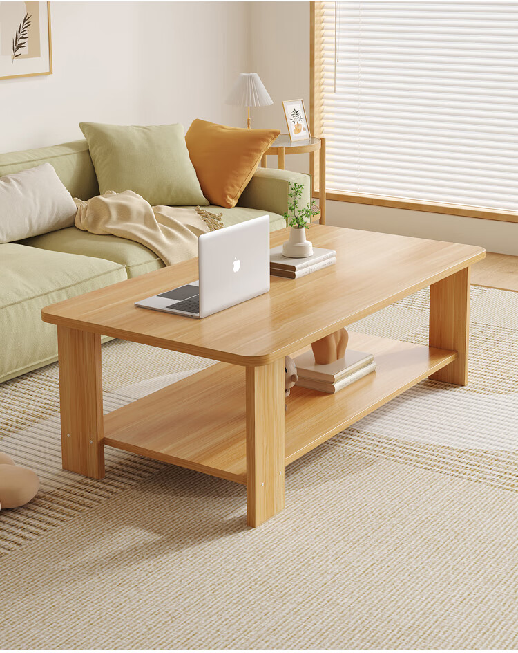 Gupujia Coffee Table, Simple Modern Sofa Side Table with Storage, Double-Layer Small Tea Table for Small Apartments And Balcony 2