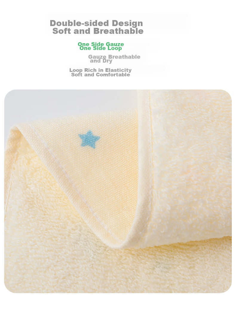 Grace Cartoon Print Pure Cotton Class A Baby Face And Bath Towel, One Side Gauze One Side Terry Cloth, 4 Pieces Sports Set 5