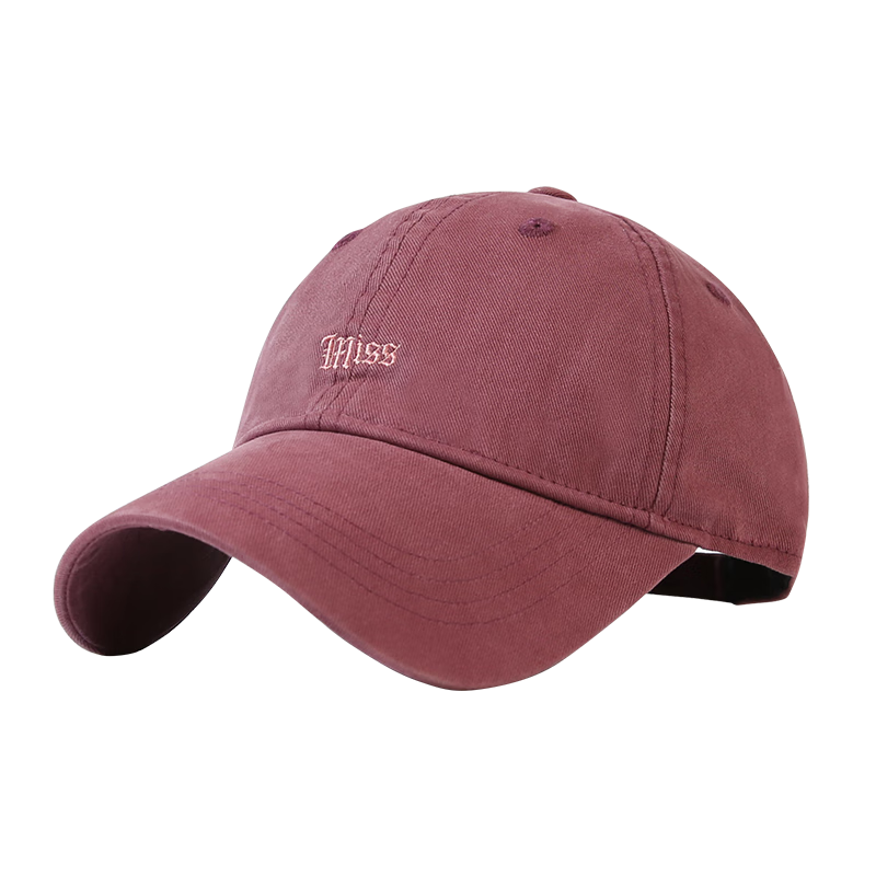 CACUSS Baseball Cap for Women, Fashionable Simple Casual Letter Embroidery Visor Cap for Men, Large Head Circumference Makes Face Look Smaller, Soy Purple