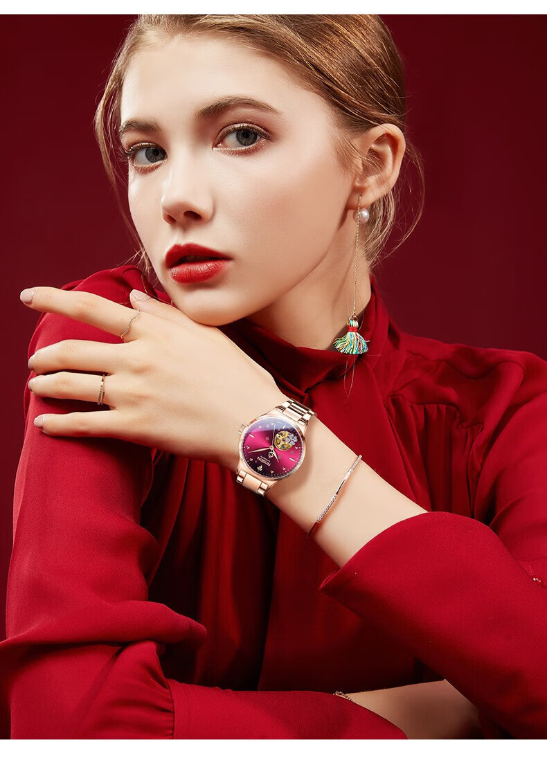 ROS DN Shihua Lucky Four-Leaf Clover Birthday Gift for Girlfriend, Women's Watch, Brand Mechanical Top Ten Watches 6