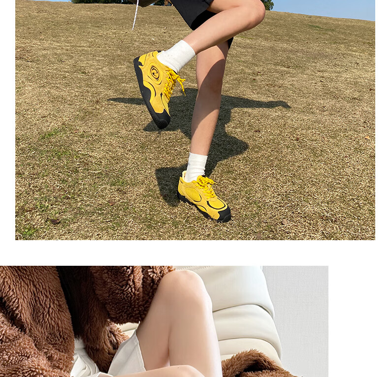 CAMEL Crescent Training Shoes for Women, Versatile Sports Sneakers, Mesh Retro Casual Shoes L25S577059 Red 40 3