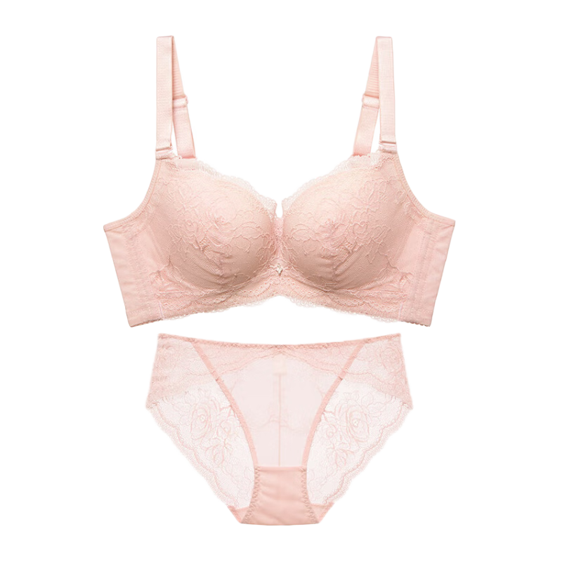Ordifen Women's Red Lucky Year Lingerie Set Sexy Lace Push-Up Bra for Small Bust XB3113