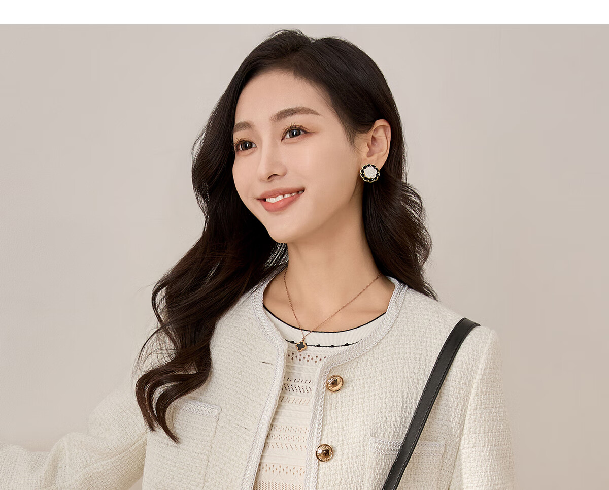 Chushen Spring And Autumn Short Jacket for Women, Exquisite Fashionable Chanel-Style Short Casual Coat Top S13KF3427 Black L 20