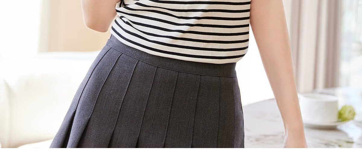 PinCai Women's Summer Short Sleeve V-Neck Polo Shirt Striped Letter Cherry Fashion Base Top P143T1550 26