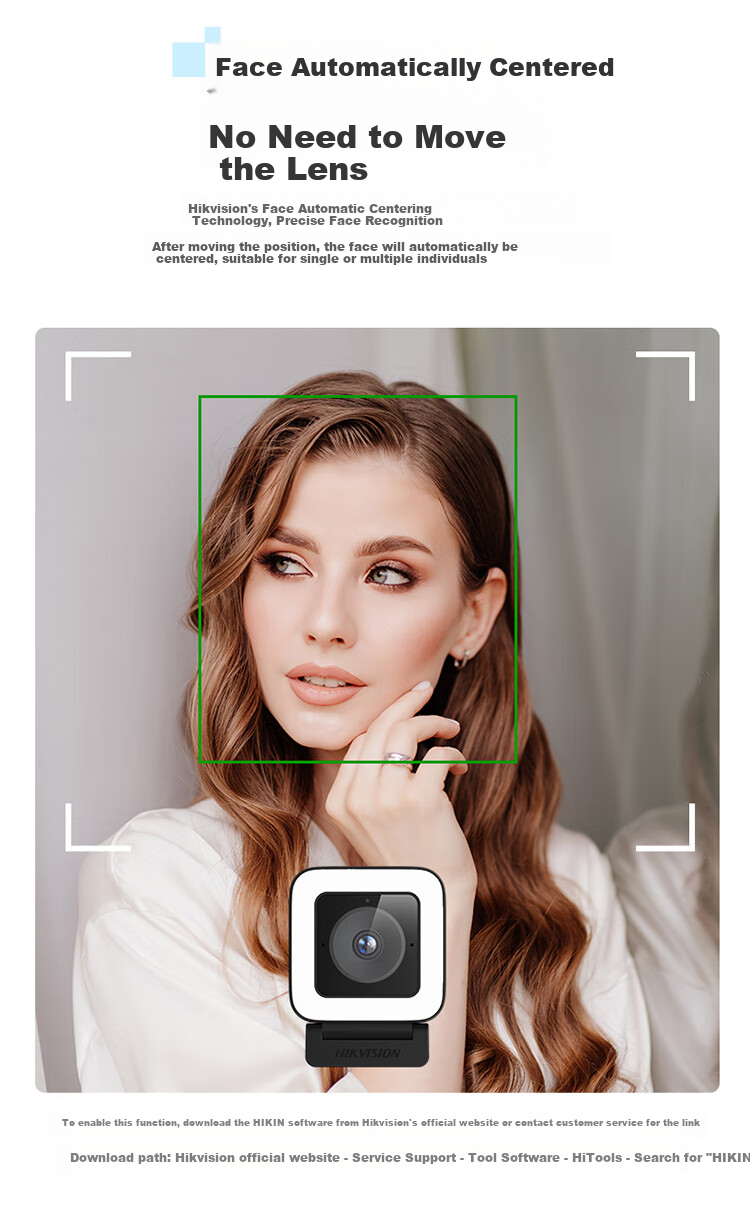 HIKVISION Webcam, 2K Ultra HD, Dual Microphones, Auto Focus, Soft Light, Smart Beauty, Portrait Centering, for Laptop And Desktop Computers, USB Camera U24 Pro 6
