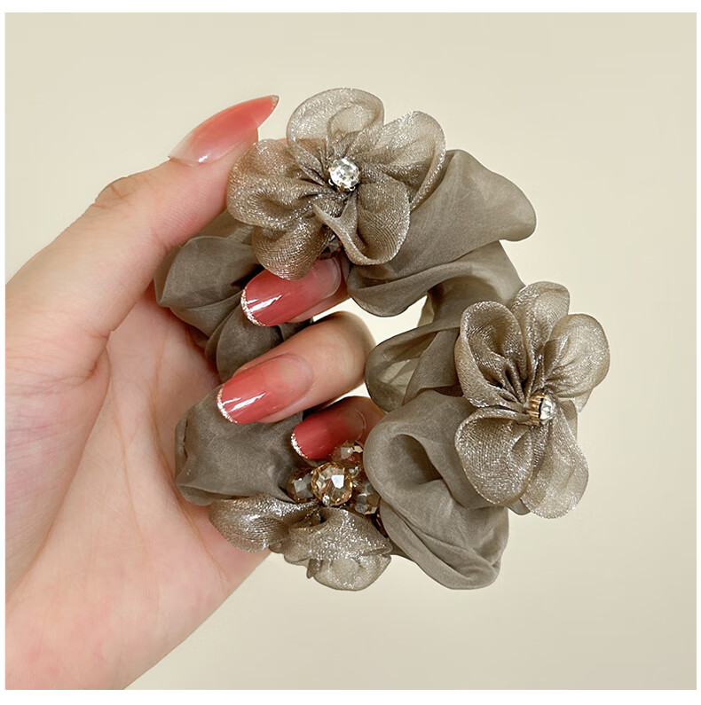 Xiangwan Hair Ties, Elegant Floral Hair Bands for Women, Stylish Bun Ties, High-Elasticity Hair Rings, Birthday Gift for Girls 6
