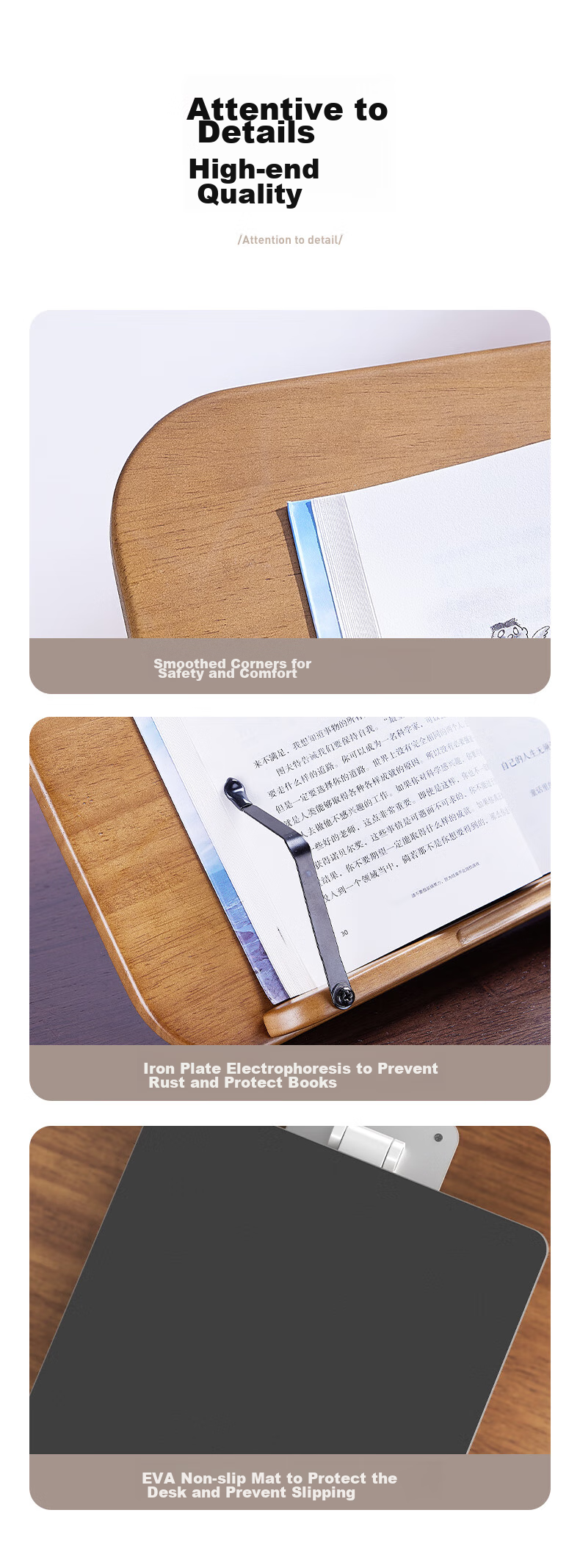 Xiaotian Phone Stand Reading Rack, Children's Book Holder, Study Stand, Desktop Reading Stand, Adjustable Height, Foldable, Student Solid Wood Multifunctional IPad Tablet Stand, Floor-Standing Rack 10