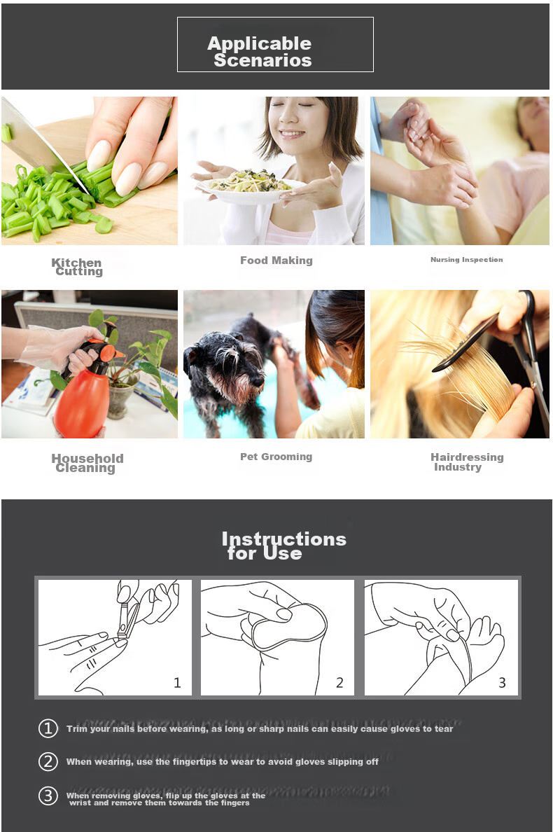 WOLSGIN Disposable PVC Gloves, 100 Pieces, Large Size, Food Grade, Thickened, for Kitchen, Dishwashing, Catering, Cleaning And Inspectio 9