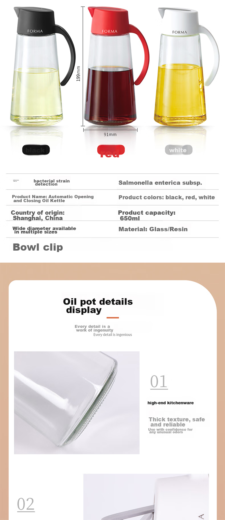 ASVEL Glass Oil Bottle, Kitchen Oil Bottle for Soy Sauce And Vinegar Seasoning, Condiment Bottle, Food-Grade with Lid Cover, 160ml 7