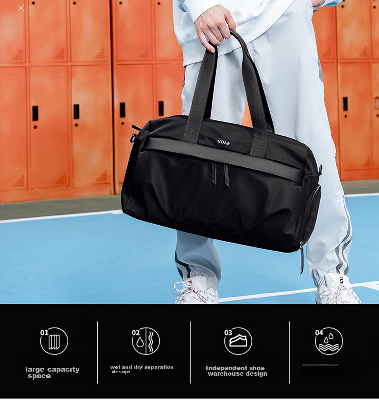 GOLF Travel Bag, Sports And Fitness Bag for Women, with Separate Shoe Compartment, Dry And Wet Separation, Handheld Luggage Bag for Business Trips And Travel, Shoulder Bag 3