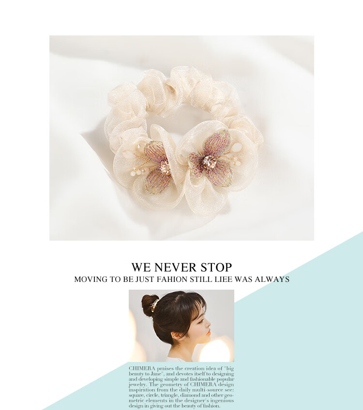 CHIMERA Organza Hair Tie, Back of Head Hair Clip, Hair Flower, Hair Accessory, Hair Barrette, Women's Mid-Autumn Festival Gift 8