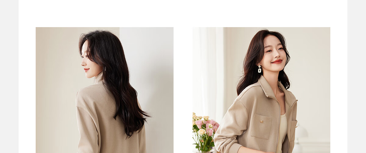 PinCai Women's Casual Jacket Wilderness Mallard Double Pocket Premium Casual Jacket Simple Top P143U2006 5